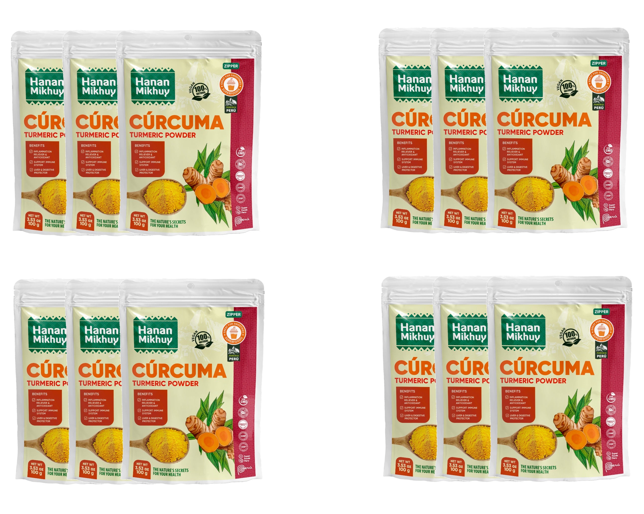 Hanan Mikhuy Turmeric Powder | Curcuma Molido | 3.5oz (100g)