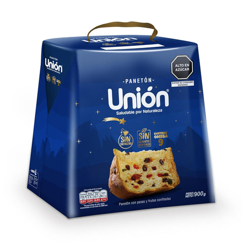 Paneton Union | Healthy Gourmet Peruvian Panettone | Christmas Fruit Cake with Super Food Curcumin, Raisins & Candied Fruits | 2 Lbs (900 g)