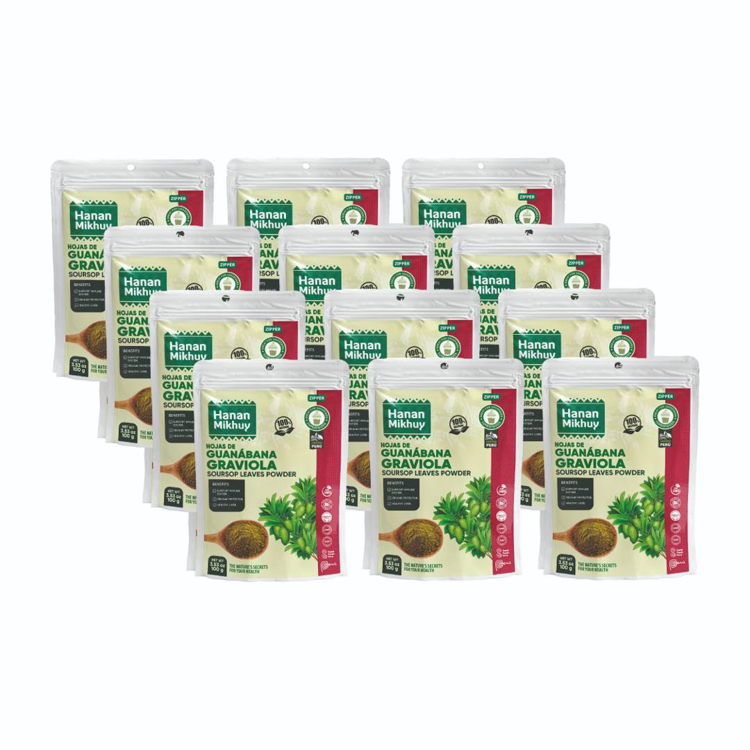 Hanan Mikhuy Soursop Leaf Powder | Hojas de Guanabana (Graviola) Molida | 3.5oz (100g)