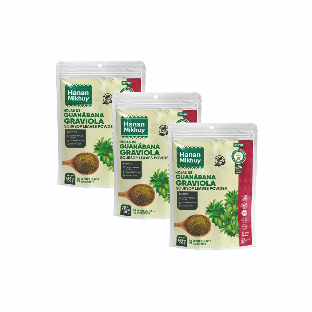 Hanan Mikhuy Soursop Leaf Powder | Hojas de Guanabana (Graviola) Molida | 3.5oz (100g)