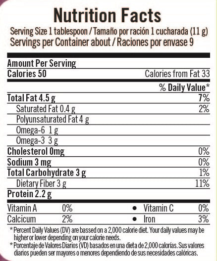 Hanan Mikhuy Flaxseed Powder | Linaza Molido Fiber & Omega | 3.5oz (100g)