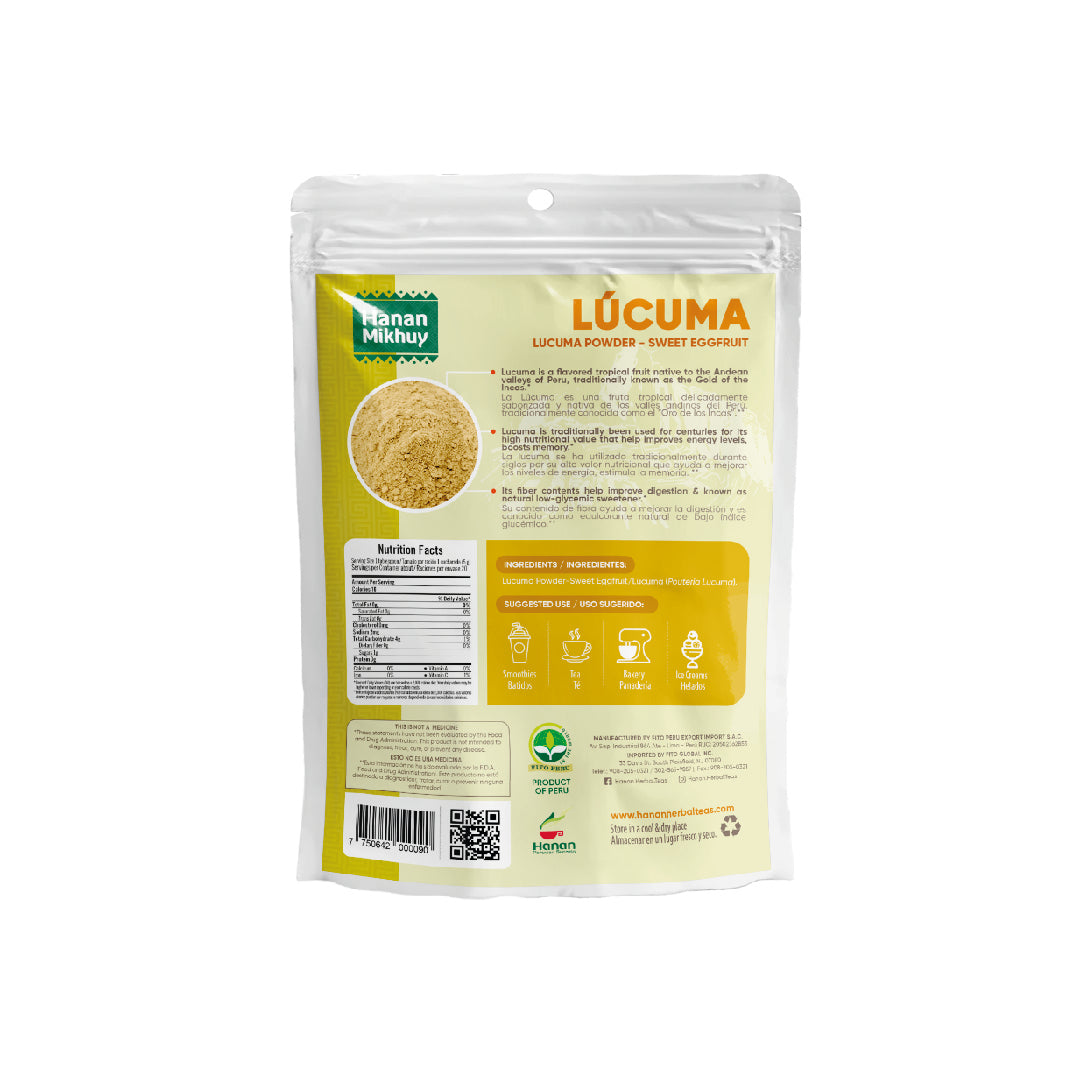 Hanan Mikhuy Eggfruit Sweet-Powder | Lucuma Molido Natutalmente Dulce | 3.5oz (100g)