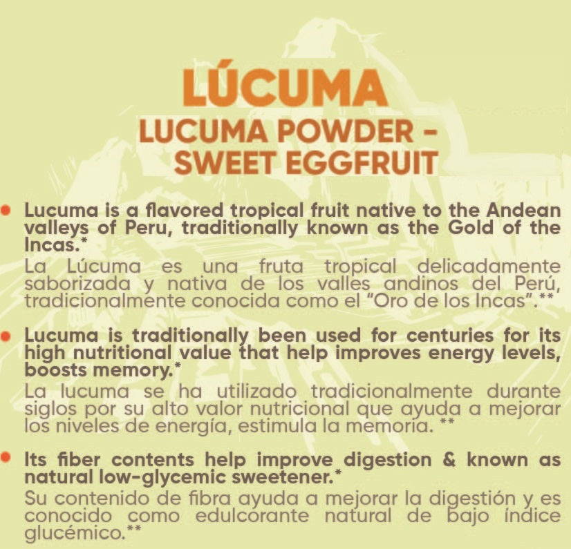 Hanan Mikhuy Eggfruit Sweet-Powder | Lucuma Molido Natutalmente Dulce | 3.5oz (100g)