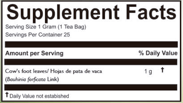 Cow’s Foot Leaves Herbal Tea | Pata de Vaca | 25 Teabags