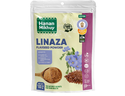 Hanan Mikhuy Flaxseed Powder | Linaza Molido Fiber & Omega | 3.5oz (100g)