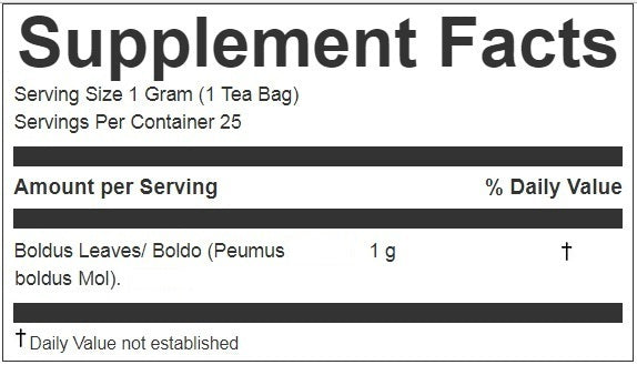 Boldus Leaves Herbal Tea | Boldo | 25 Teabags