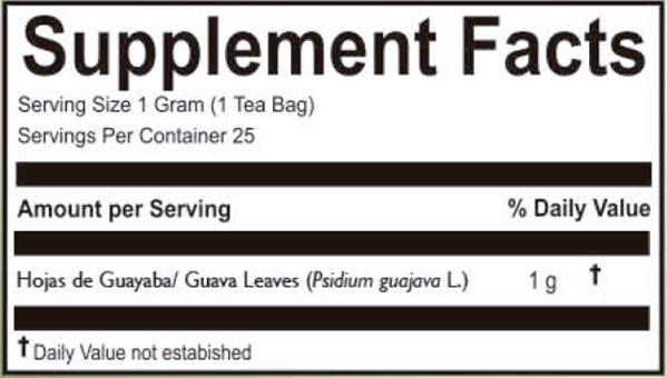 Guava Leaves Herbal Tea | Hojas De Guayaba | 25 Teabags