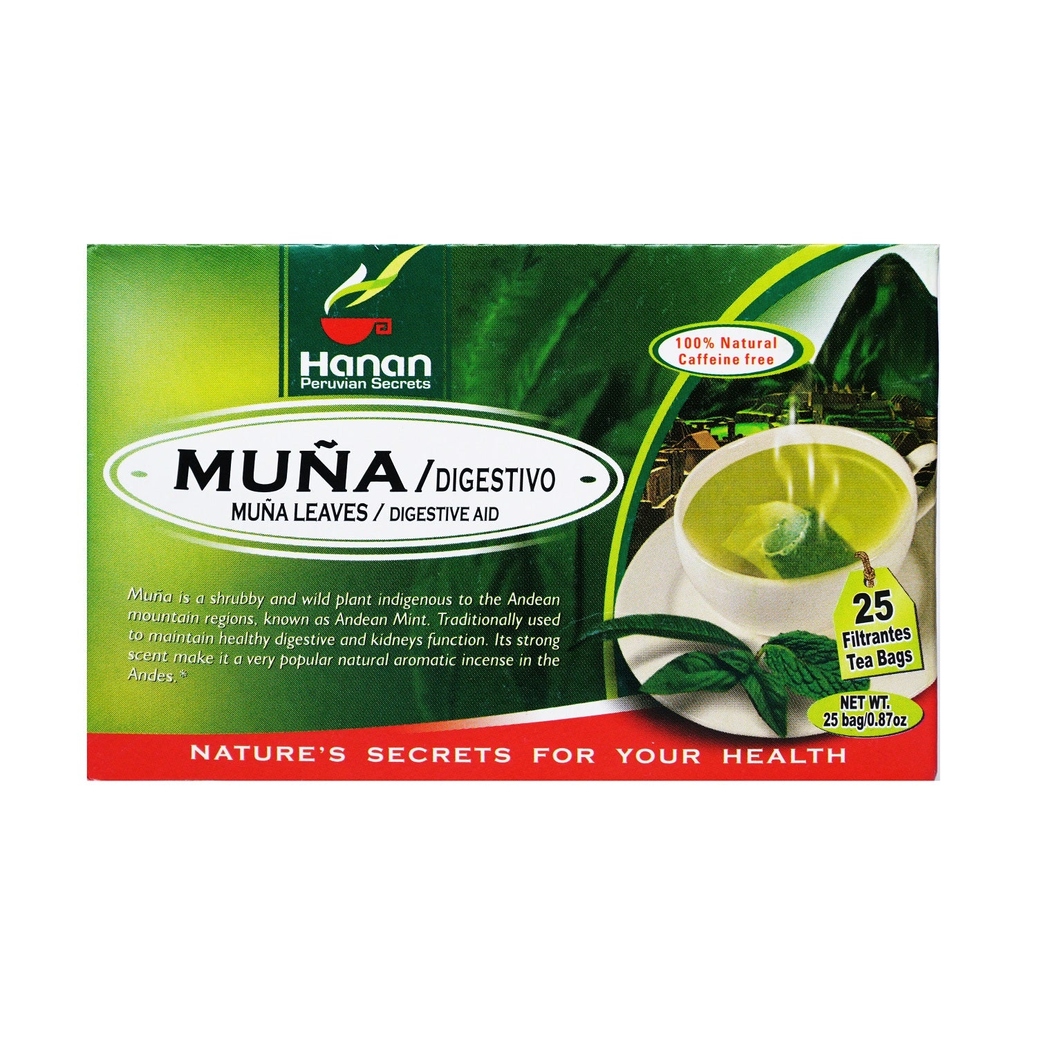 Andean Mint Leaves Herbal Tea | Te de Muña | 25 Teabags