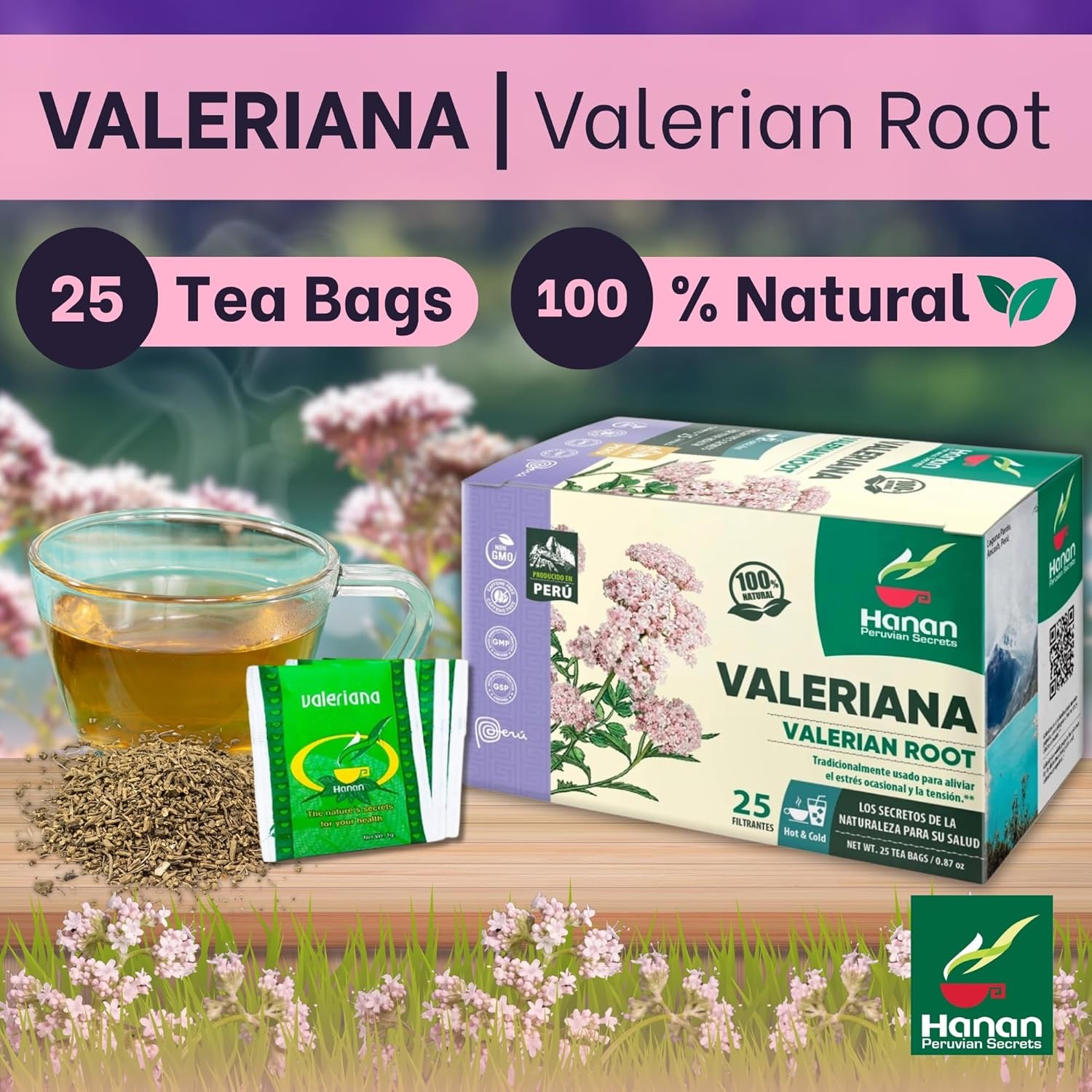Valerian Root Herbal Tea | Valeriana | 25 Teabags