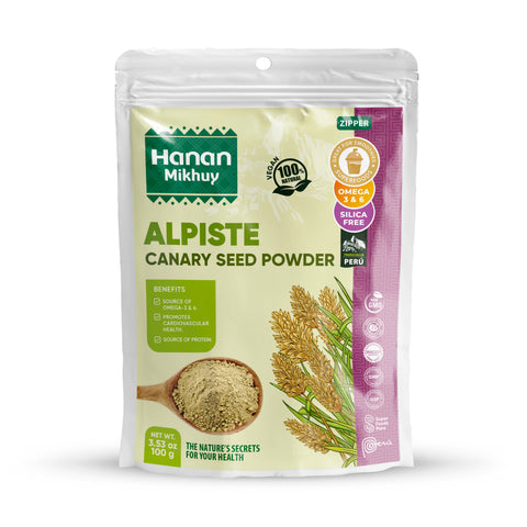 Hanan Mikhuy Alpiste Molida | Canary Seed Powder from Peru, Vegan, Non-GMO, Gluten-free, Keto for Smoothies & Recipes - 3.5oz (100g)