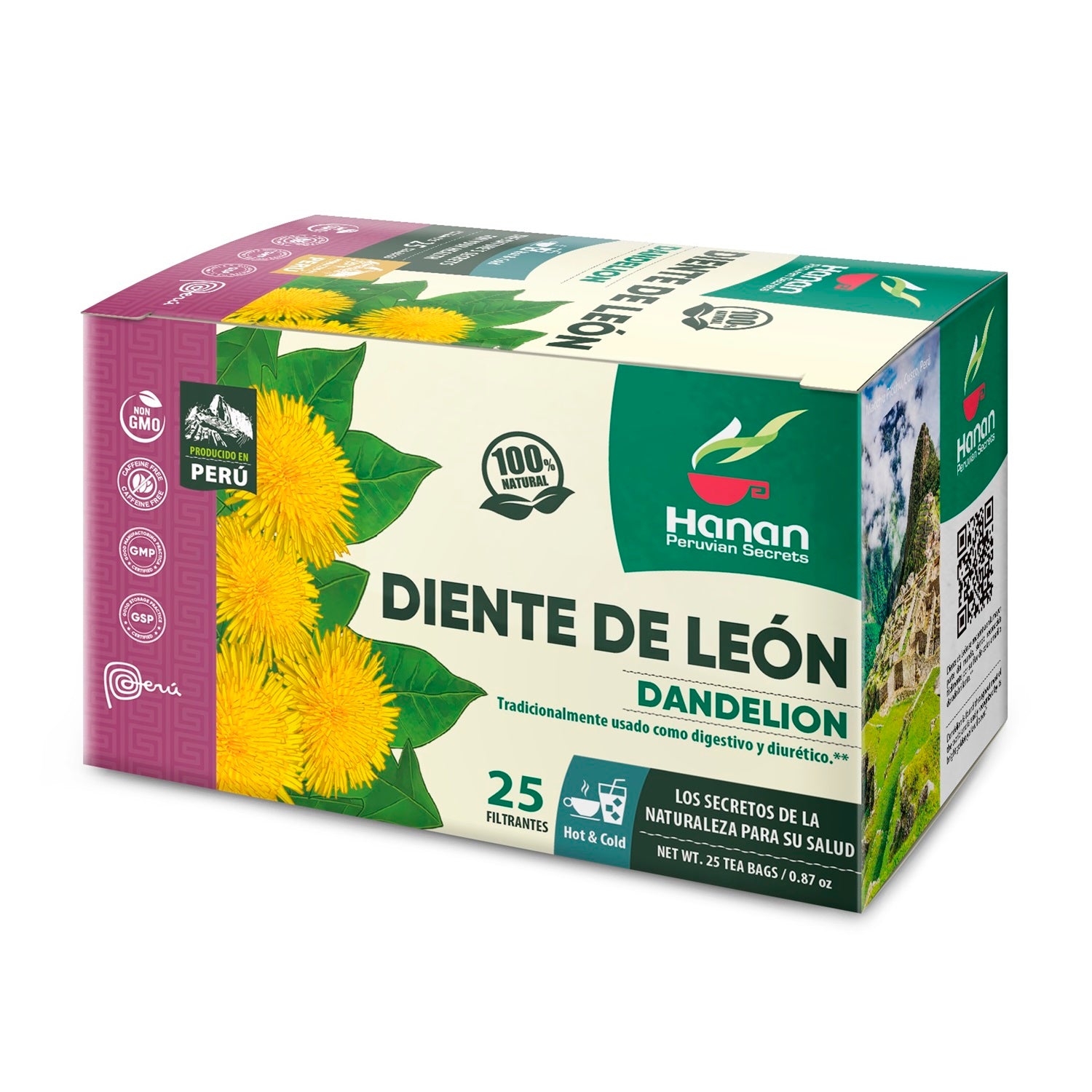 Dandelion Leaves Herbal Tea | Diente de Leon | 25 Teabags