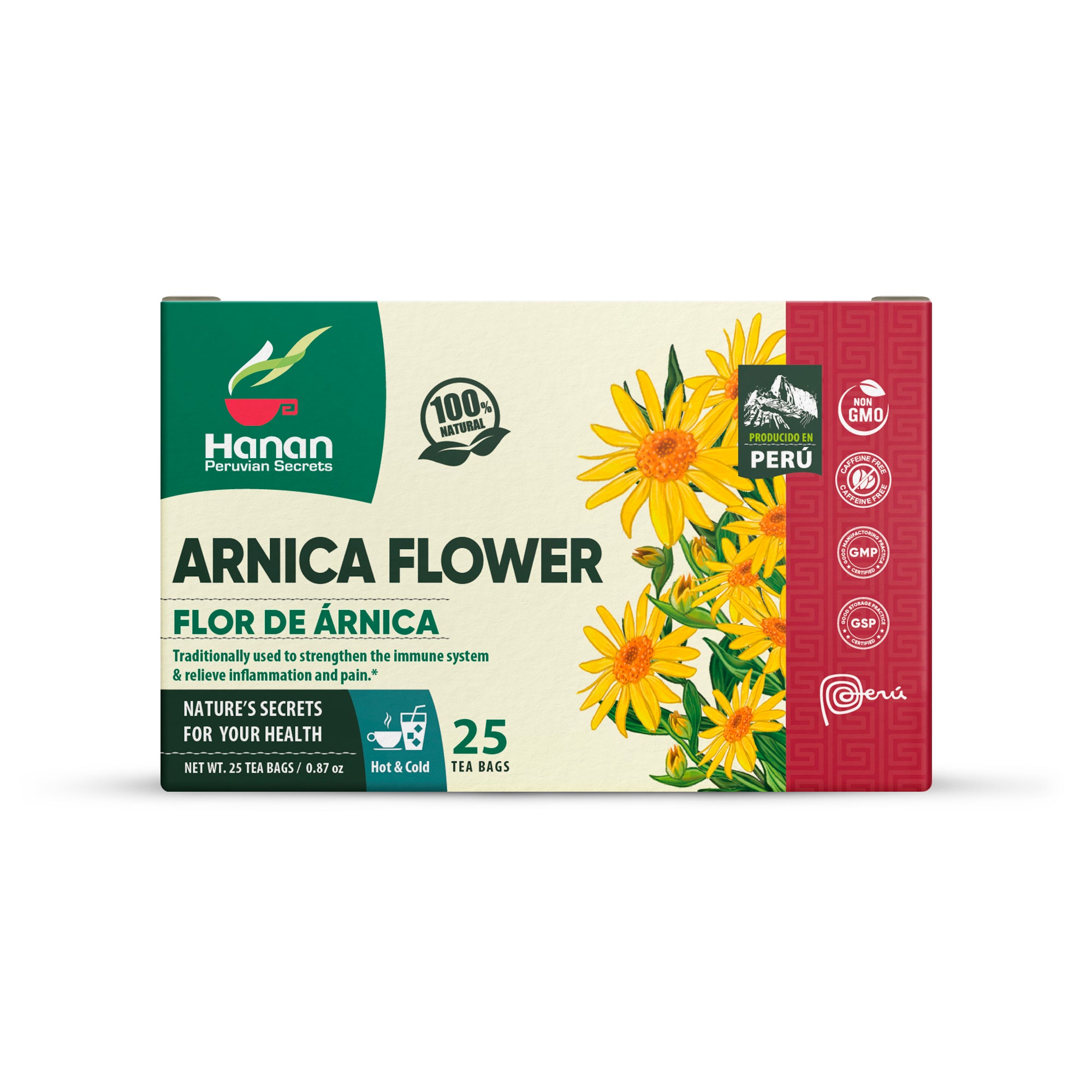 Arnica Flower Herbal Tea | Te de Flor de Árnica | 25 Teabags