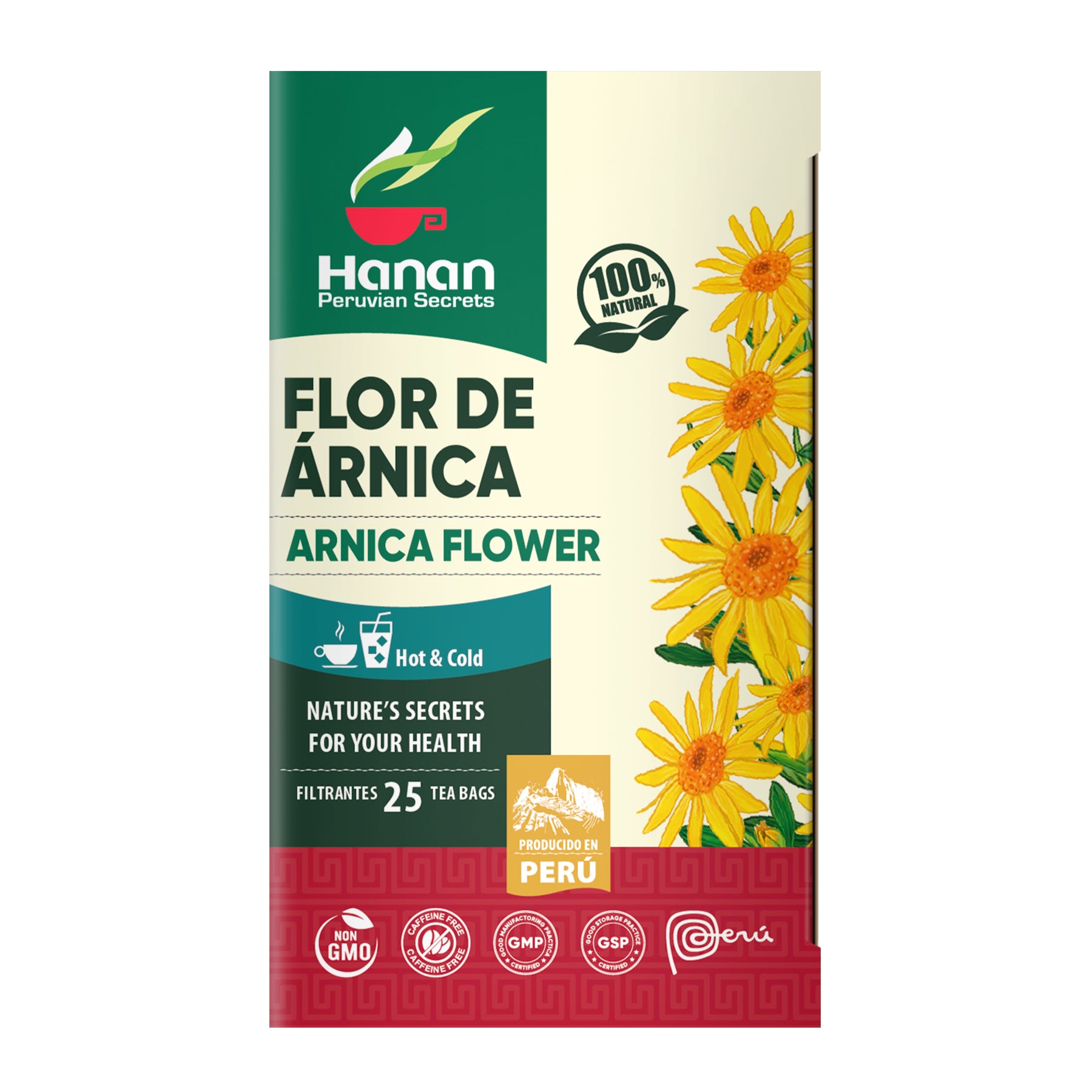 Arnica Flower Herbal Tea | Te de Flor de Árnica | 25 Teabags