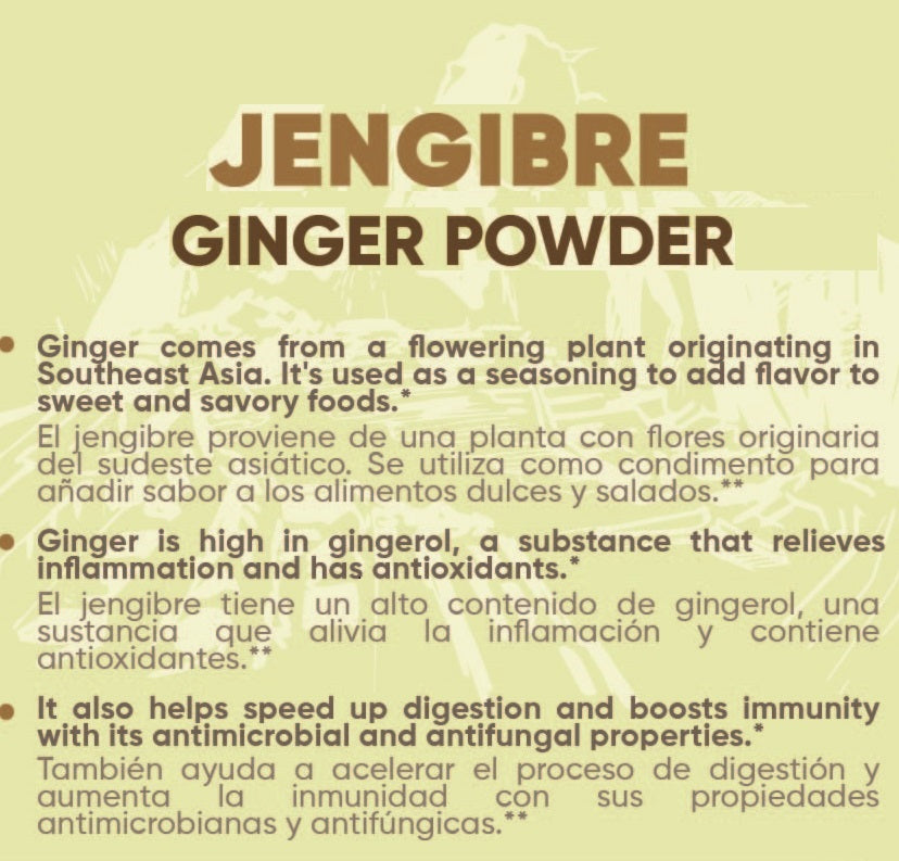 Hanan Mikhuy Ginger Powder | Jengibre (Kion) Molido | 3.5oz (100g)