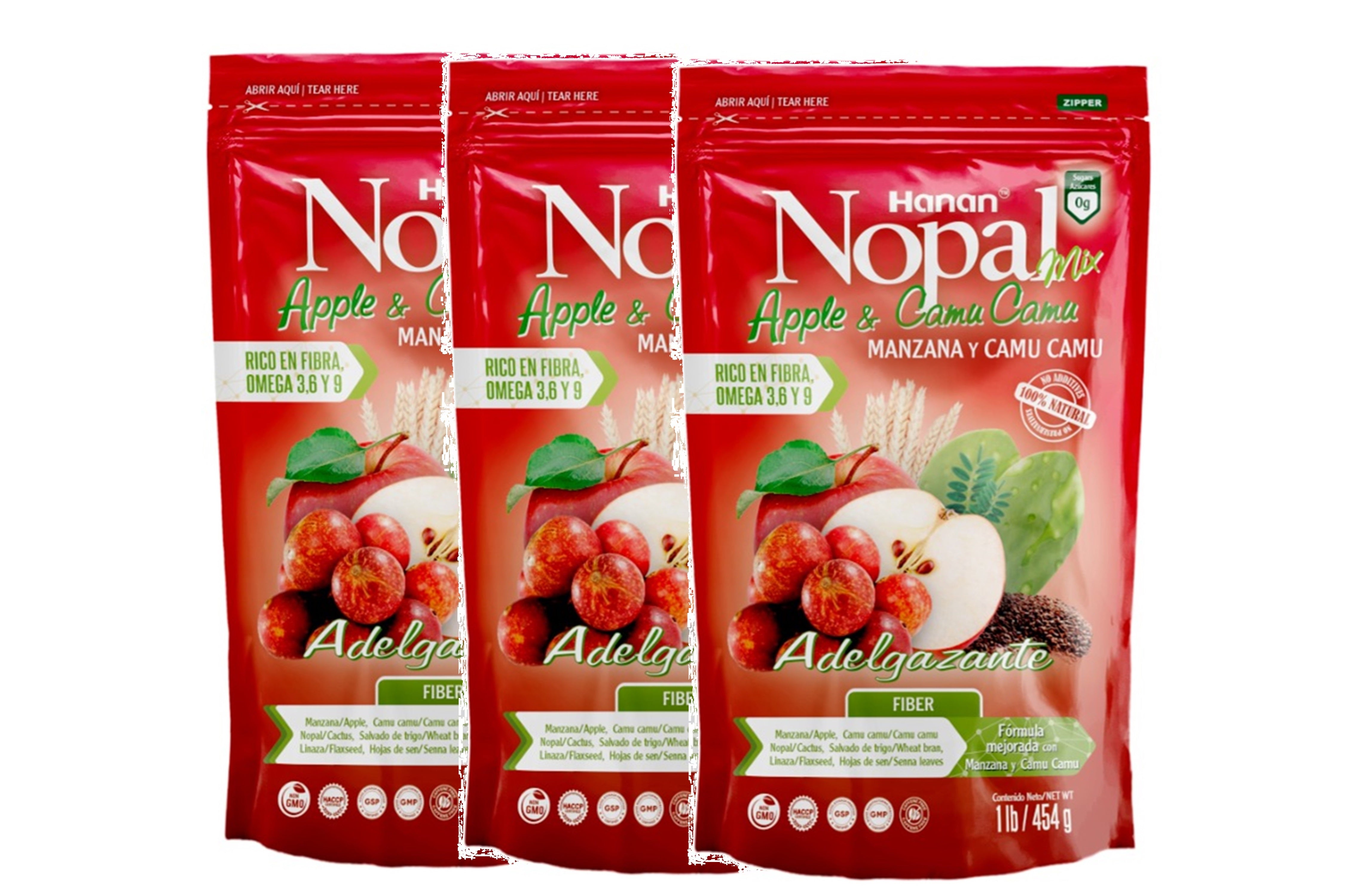 NOPALMIX Manzana con Camu Camu | Apple with Camu Camu Mix | Weight Control Blend 100% Natural | 1Lb (454g)