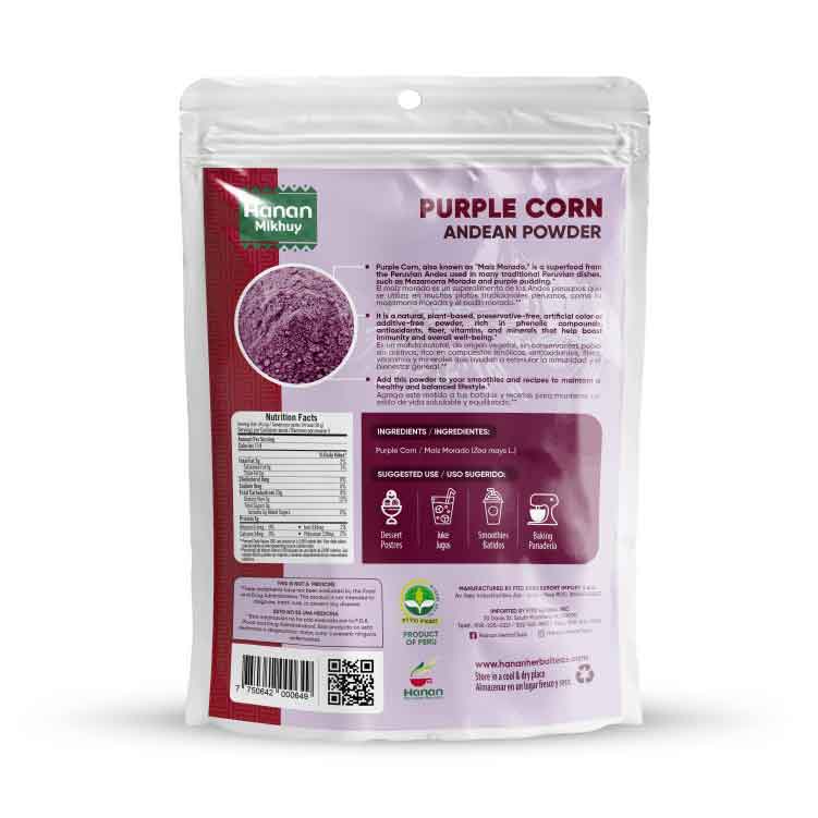 Hanan Mikhuy Purple Corn (Maíz Morado) Powder (Molido) from Peruvian Andes | 3.5oz (100g)