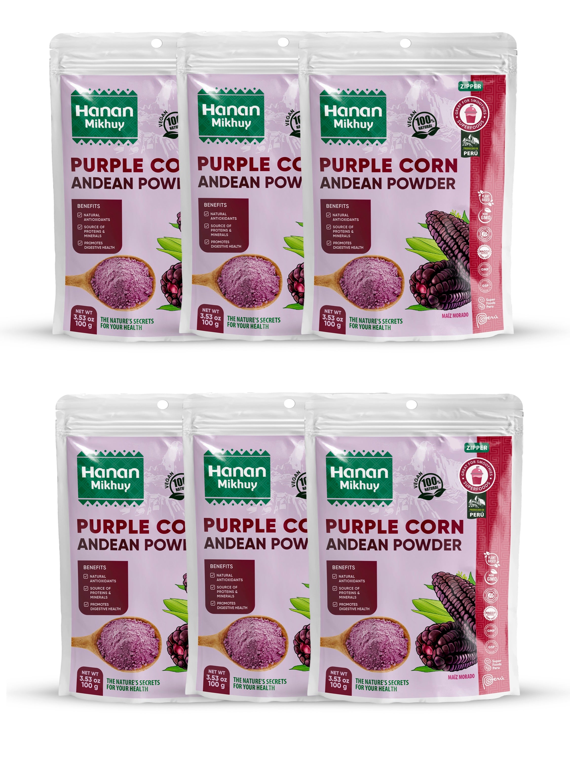 Hanan Mikhuy Purple Corn (Maíz Morado) Powder (Molido) from Peruvian Andes | 3.5oz (100g)