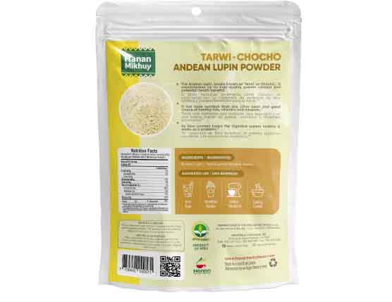 Hanan Mikhuy Lupin Chocho (Tarwi) Powder (Molido) Lupinus mutabilis from Peru Andes | 3.5oz (100g)