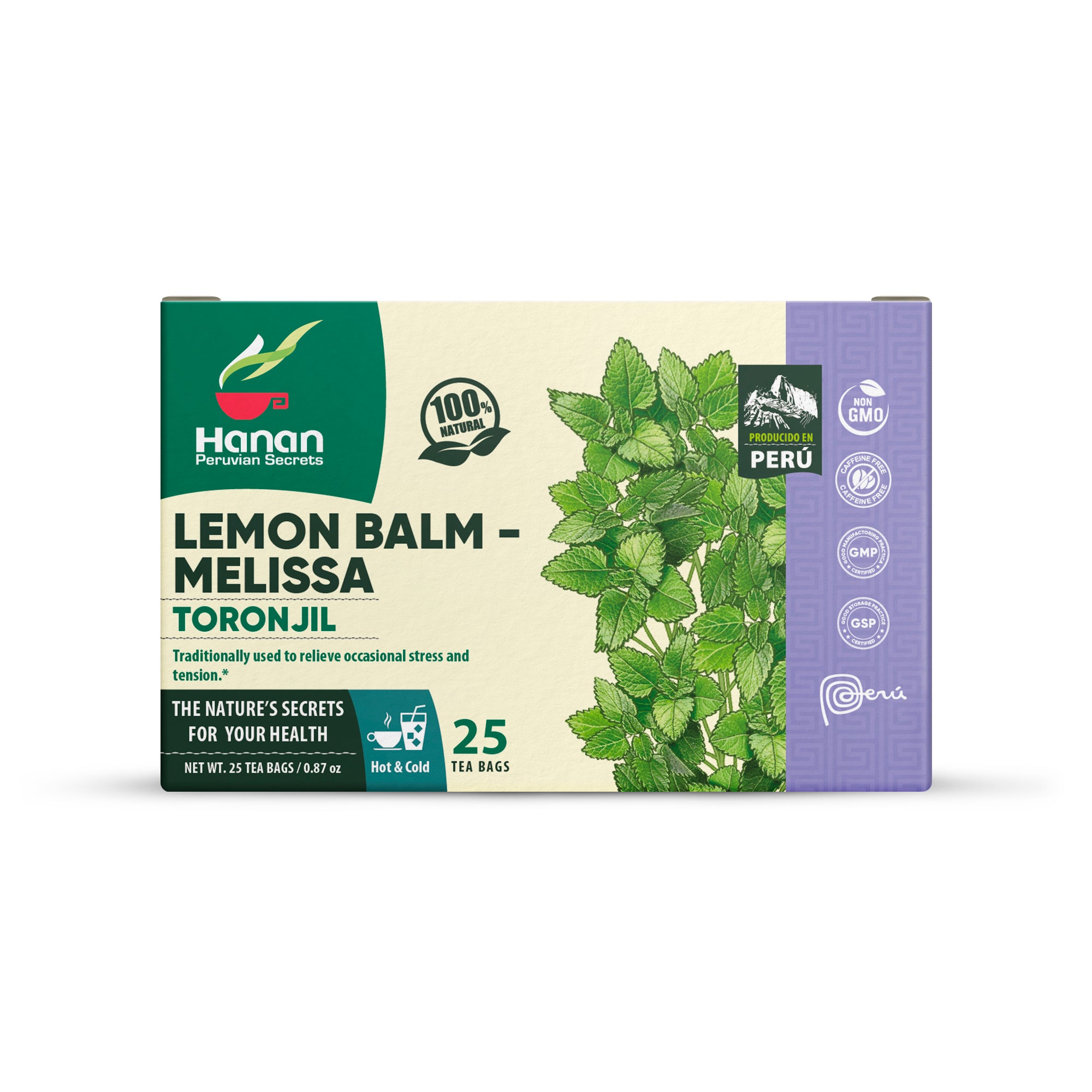 Lemon Balm - Melissa Herbal Tea | Toronjil | 25 Teabags