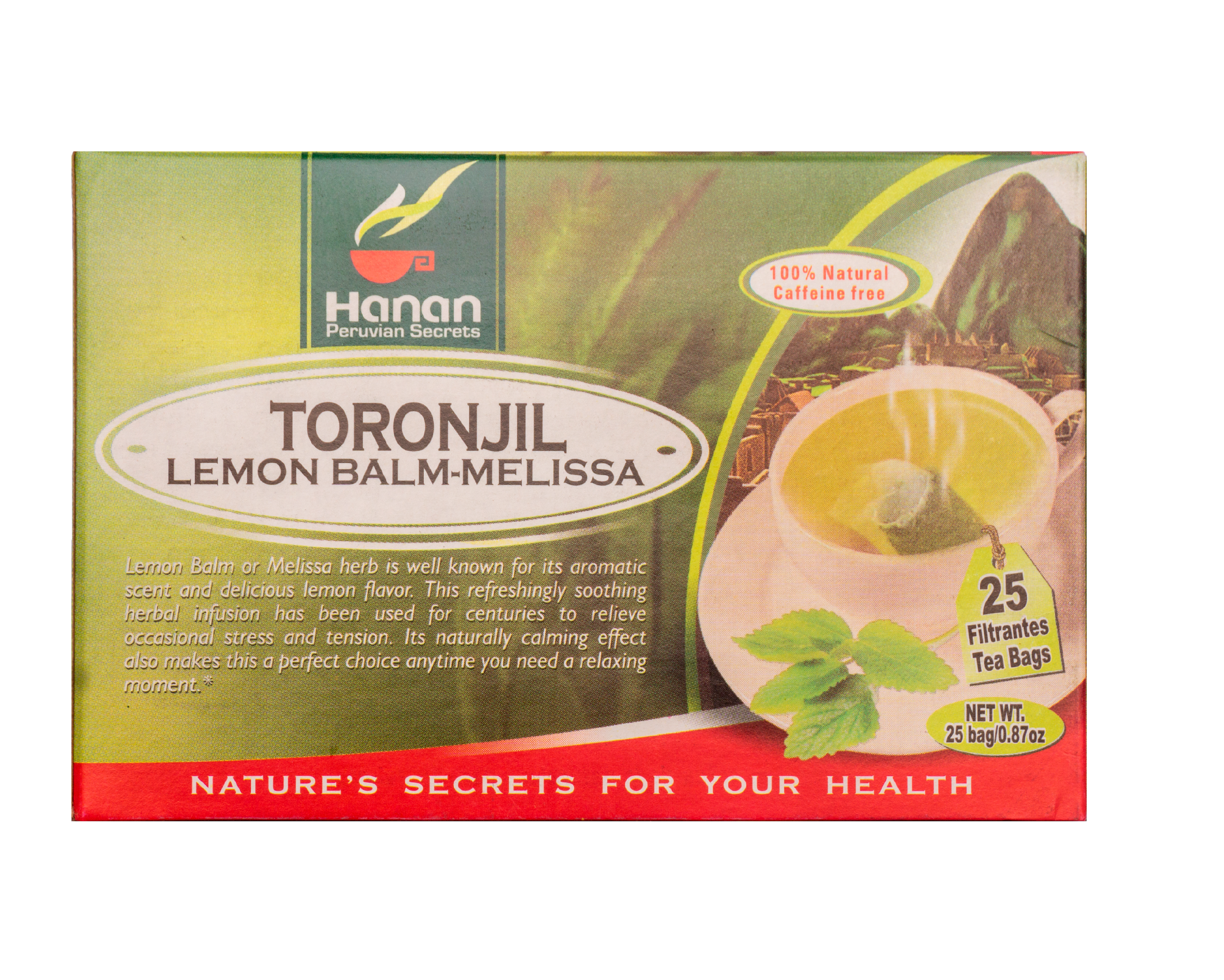 Lemon Balm - Melissa Herbal Tea | Toronjil | 25 Teabags